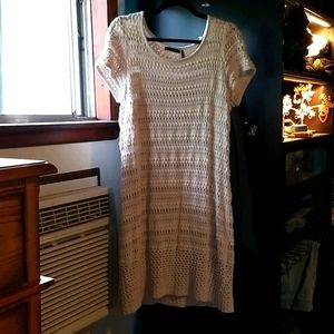 Knitted short sleeve sweater dress